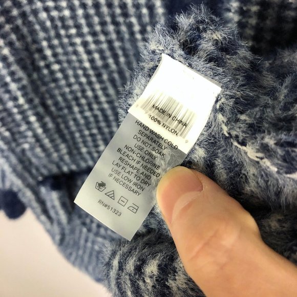 COURT & ROWE Women's Navy Houndstooth Eyelash Knit Cardigan Sweater Size XS - Picture 9 of 10